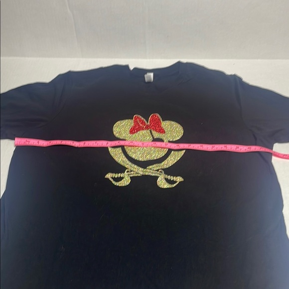 Disney Minnie Mouse Pirate skull black and Gold Glitter women’s t size XL - Picture 6 of 8
